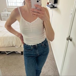 Me to We White Ribbed Top S